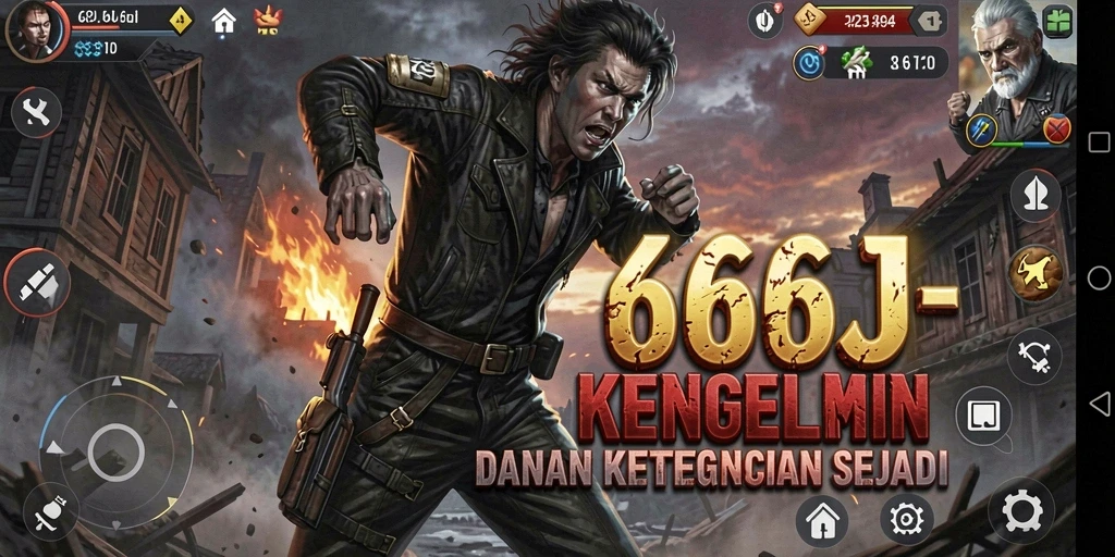 Tampilan gameplay menegangkan di dunia gelap 666J yang menyeramkan.
