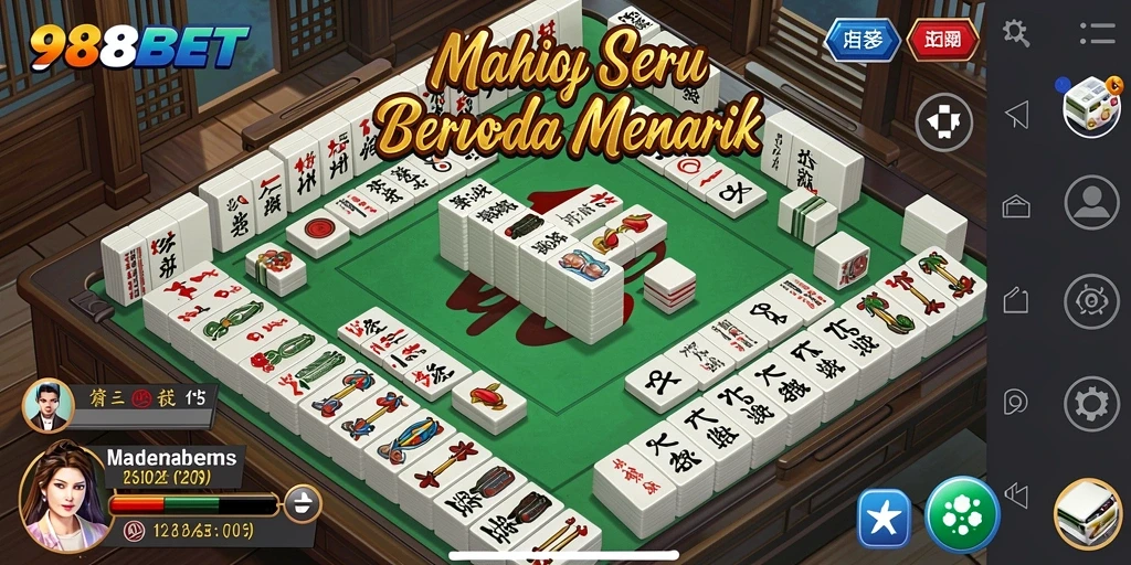 Screenshot gameplay 988BET yang menampilkan keseruan permainan Mahjong.