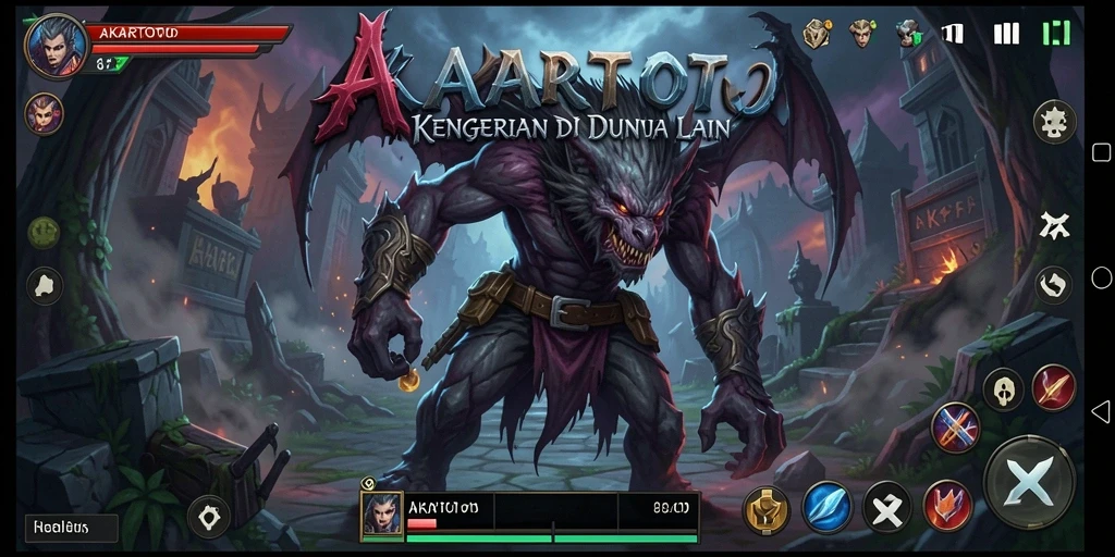Tangkapan layar gameplay menegangkan AKARTOTO saat menghadapi hantu.