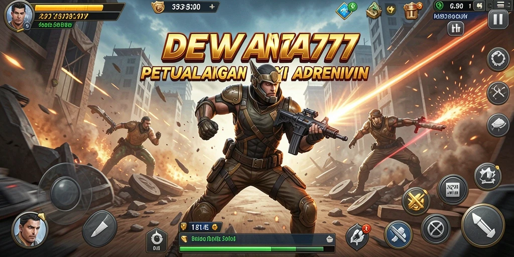 Tampilan utama gameplay DEWA777 yang penuh aksi dan tantangan.