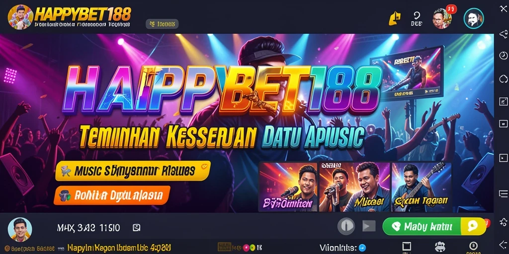 Tampilan gameplay <strong>HAPPYBET188</strong> dengan beragam tantangan musik dan grafis menarik.