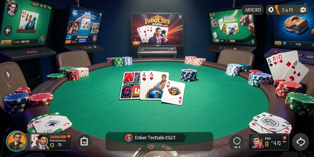 Screenshot gameplay JUDOL303 menampilkan aksi seru permainan Poker.
