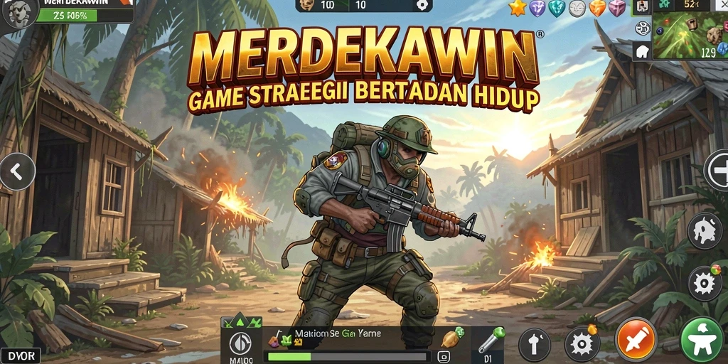 Tampilan gameplay <strong>MERDEKAWIN</strong> yang menarik dengan banyak aksi strategis.