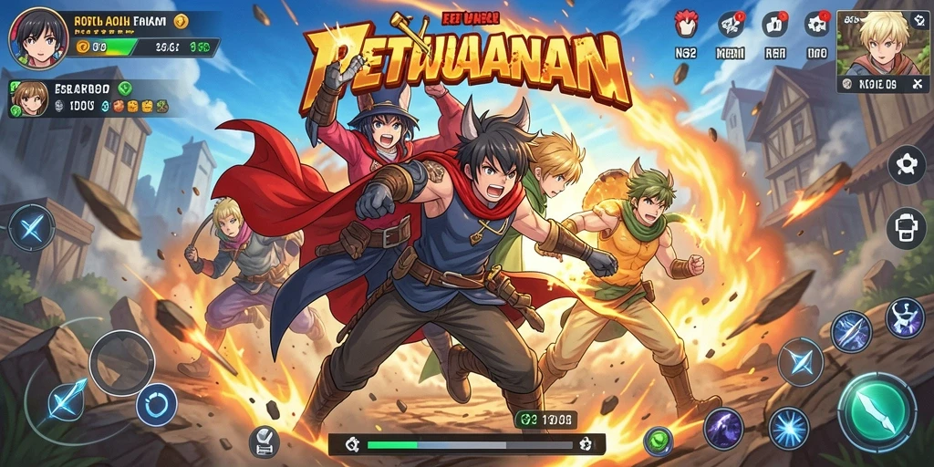Tangkapan layar menunjukkan aksi bertarung karakter Anime yang mendebarkan.