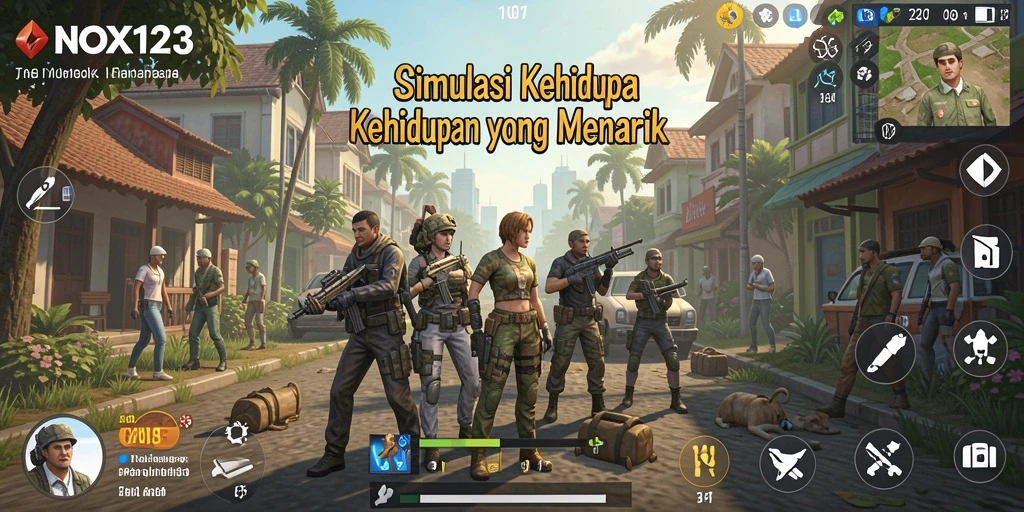 Tampilan gameplay NOX123 yang mendalam dan interaktif.