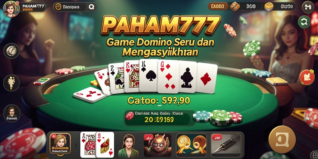 Tampilan menarik dan seru saat bermain PAHAM777, aplikasi Domino terbaik.