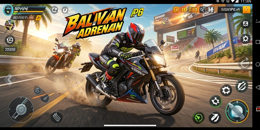 Tampilan gameplay RPVIP6 yang menegangkan saat balapan.