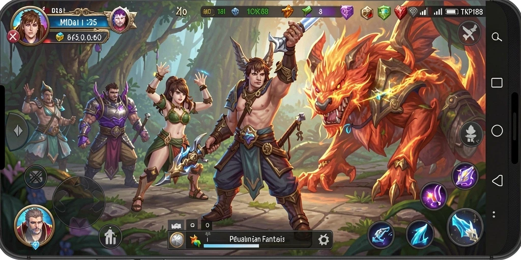 Screenshot gameplay TKP188 menampilkan pertarungan epik dalam dunia RPG.